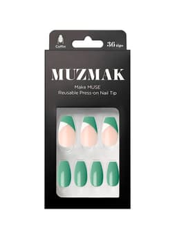 MUZMAK - Unas Press On Creamy Basil Coffin 36 U.