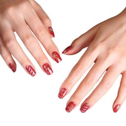 Unas Sticker Efecto Gel Tiolla Red Snow Knit