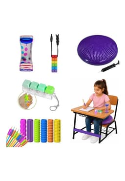 Kit Sensorial morado Escolar, Antiestres, Regulacion Tea, Tdah Purpura