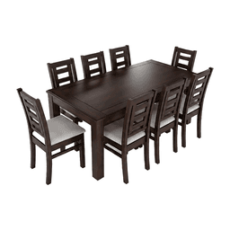 Juego de Comedor Sevilla 8 Sillas Chocolate Mesa Rectangular Madera