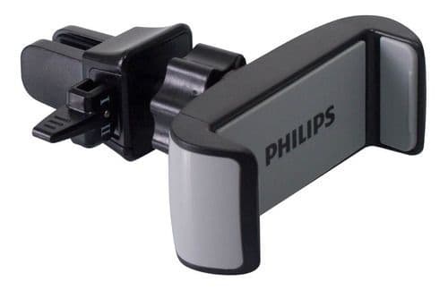 SOPORTE PARA CELULAR AUTOMOVIL REJILLA 360 ROTACION PHILIPS Negro
