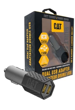 CARGADOR CAT PARA AUTOS DOBLE USB Negro