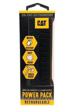 BATERIA EXTERNA CAT DE 6,000 MAH CON DOBLE USB DE 3,4 AMPERIOS Negro