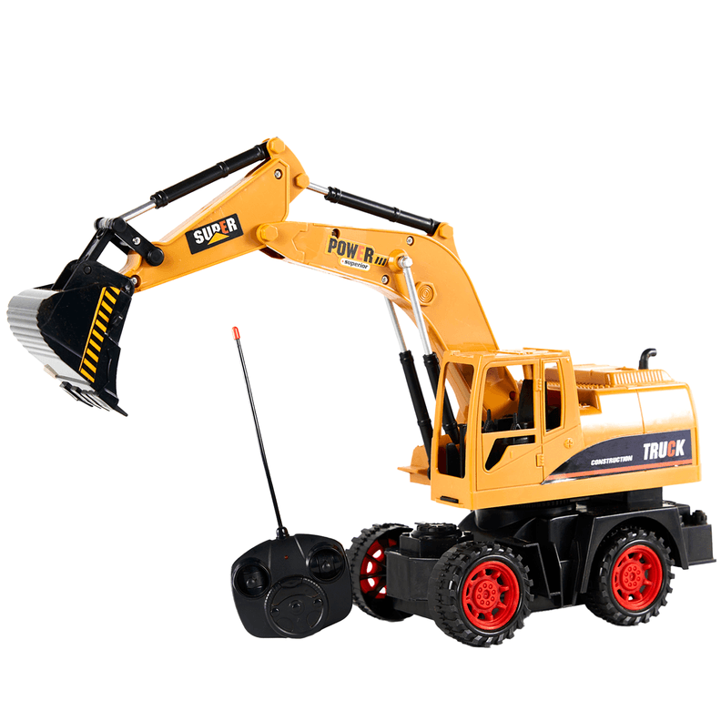 Camion Excavadora con Luces, Sonido y Bateria Recargable Amarillo