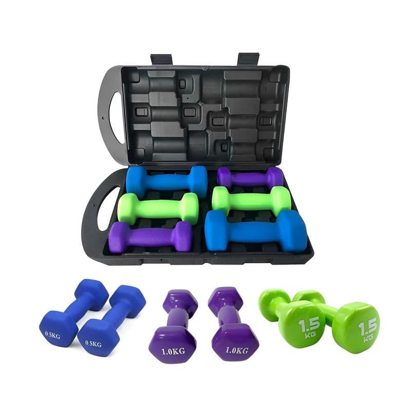 Set Mancuernas Hexagonales de 6kg + Maletin Negro 6 Kg