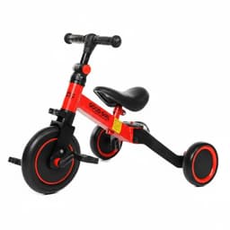 Triciclo Correpasillos Multiposiciones 3 En 1 Rojo 1-4 Anos