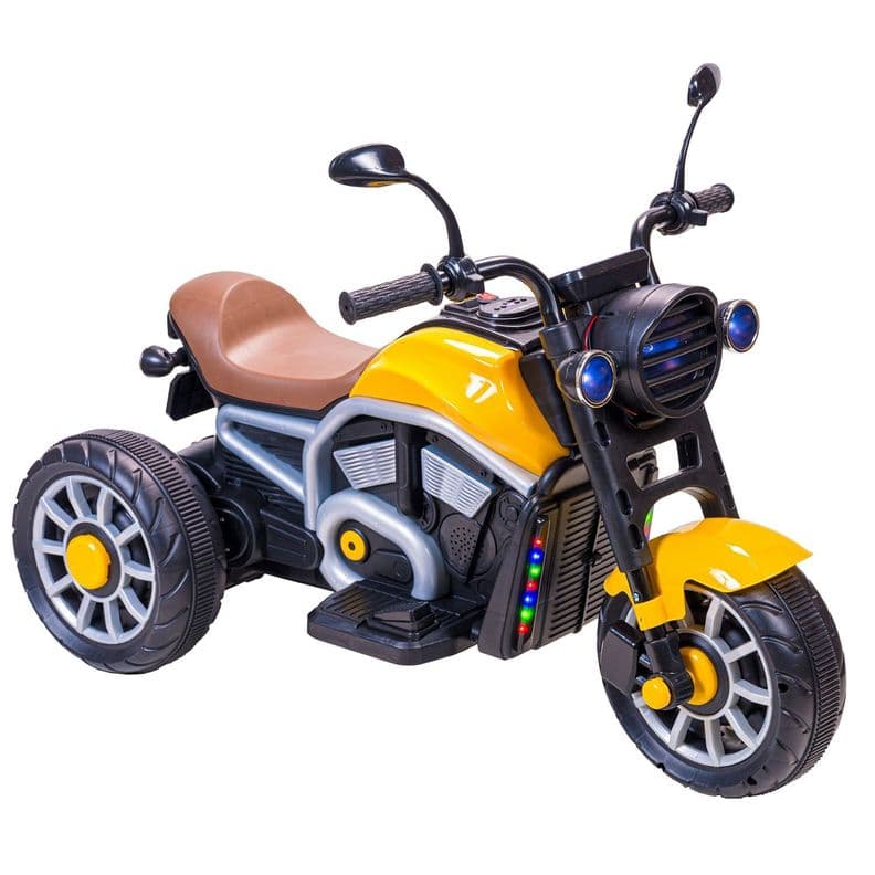 Moto Electrica Para Ninos Motocicleta Clasica Luz Y Sonidos Amarillo