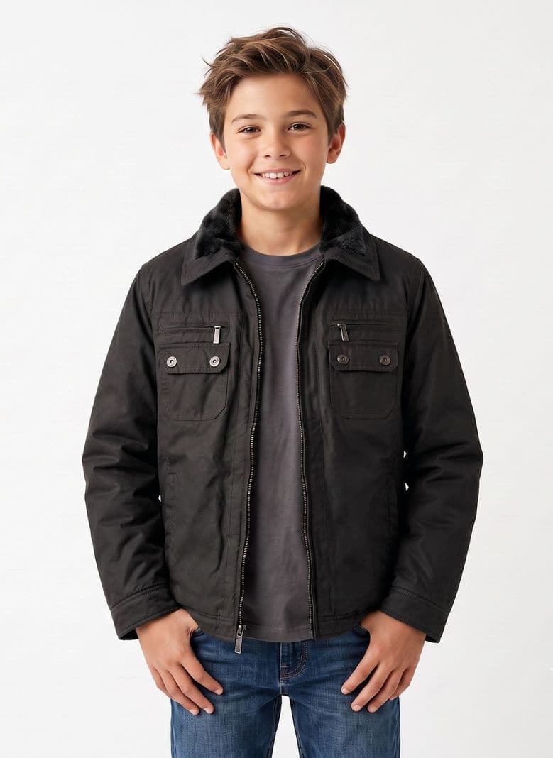 Chaqueta Nino Chiporro Invierno Abrigo Termico Negro 12