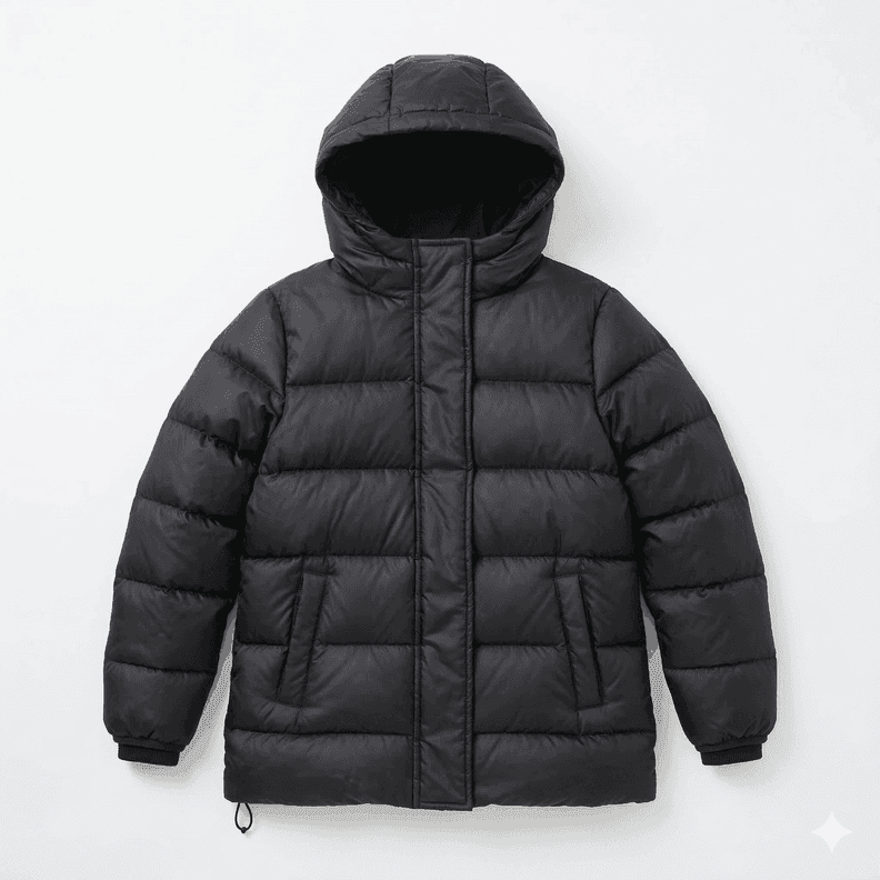 Parka Ni o Invierno Acolchada Capucha Termica Abrigo Escolar Negro 12