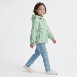 Chaqueta Ni o Impermeable Con Capucha Cortaviento Infantil Verde 10
