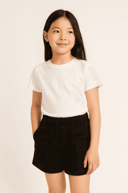 Short Cargo Nina Algodon Bolsillos Laterales Negro 8