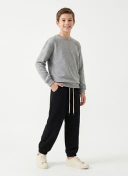 Pantal n Buzo Ni o Algod n Jogger Negro Con Pu o Escolar 14