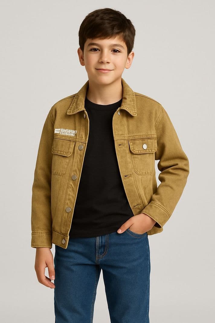 Chaqueta mezclilla nino look urbano y funcional Cafe Claro 6