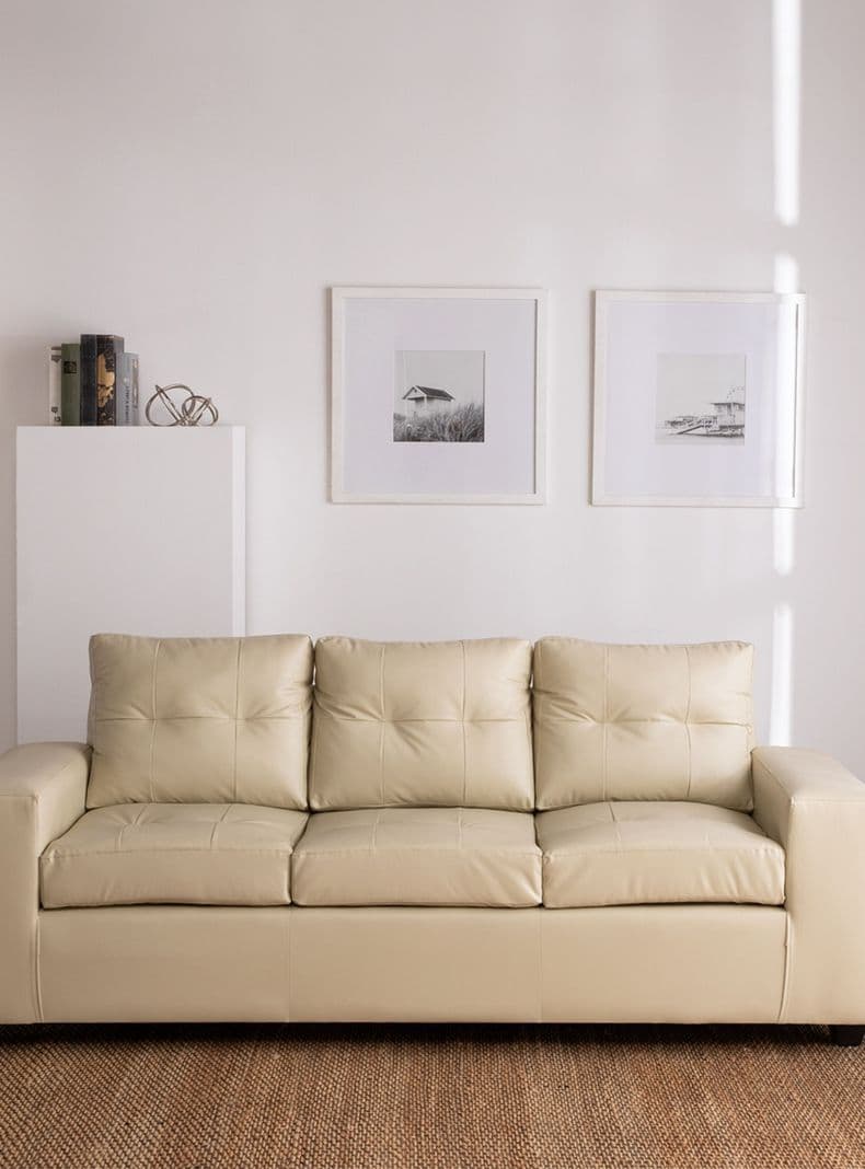 Sofa 3 cuerpos Lucca PU Marfil
