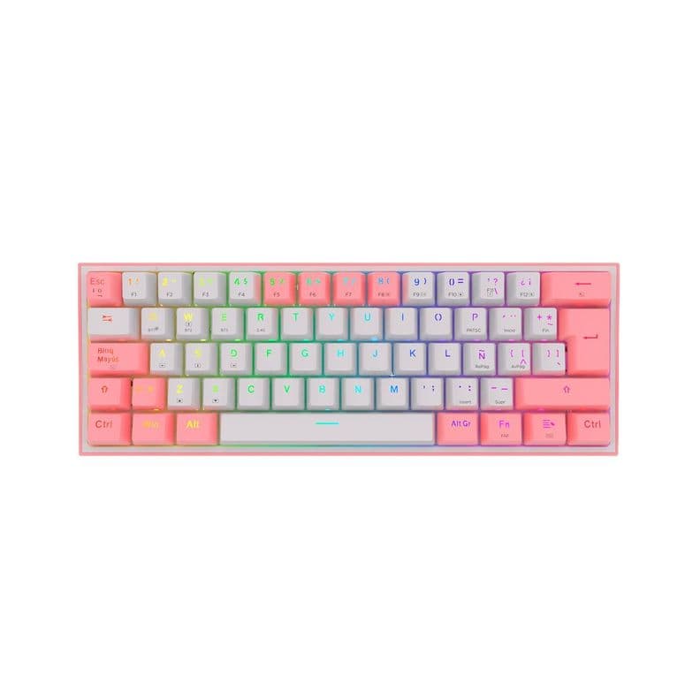 Teclado Inalambrico Redragon Fizz Pro K616-RGB Pink/White