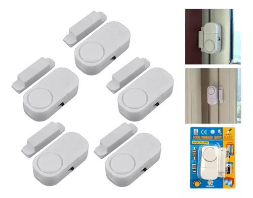 Pack 5 Alarmas Para Puerta O Ventana Sensor Magnetico 90db