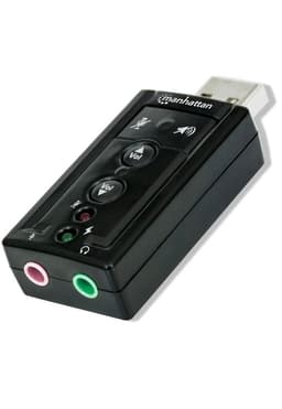 Tarjeta De Sonido Usb Con Audio 7.1 Hd Manhattan 152341 Negro