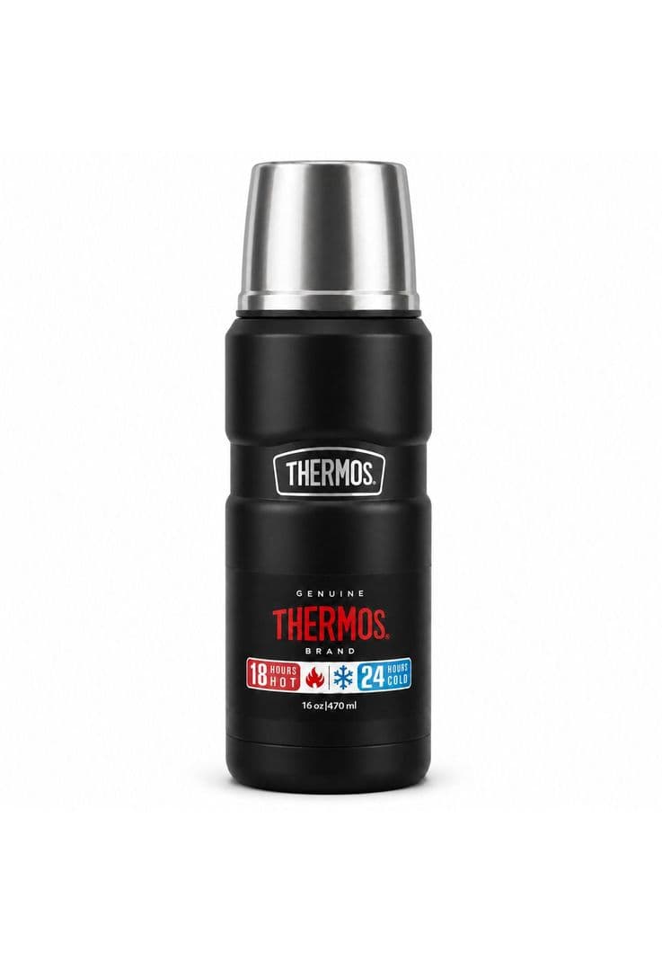 Termo Premium Thermos King Inox SK2000 470ML 18H/24H Black Negro