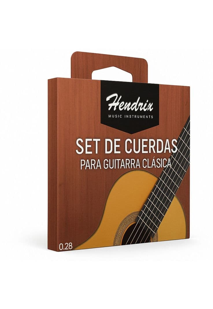 Cuerda De Guitarra Clasica Hendrix Nylon Cristal 0.28 Hx0037 Negro