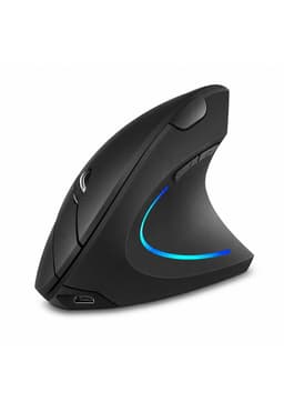 Mouse Vertical Inalambrico Ergonomico Recargable 2.4 Ghz Pro Negro