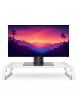 Soporte de Monitor Trust Monta Premium Tempered GLASS White Blanco