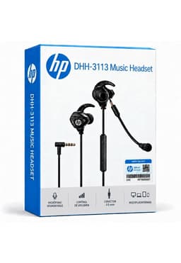 Audifonos HP con Microfono Desmontable Jack 3.5mm DHH-3113 Negro