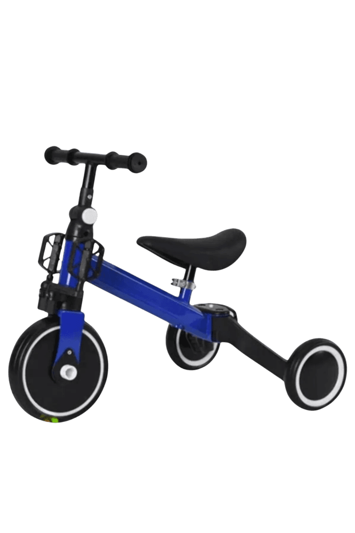 BICICLETA DE EQUILIBRIO Y TRICICLO 3 EN 1 PLEGABLE Azul