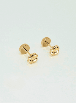 Aros abridores para bebe y nina, modelo trebol oro 18k