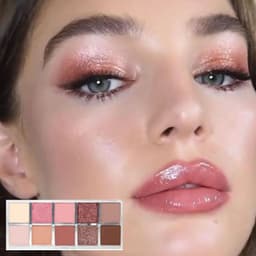 Paq 24 Paletas Sombras 10 Colores Calidos Satinado Mate ALJ Blanco