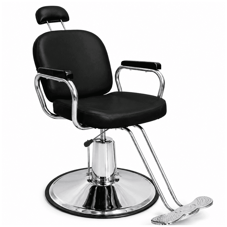 Silla Barbero Peluqueria Hidraulica Profesional Negra Negro