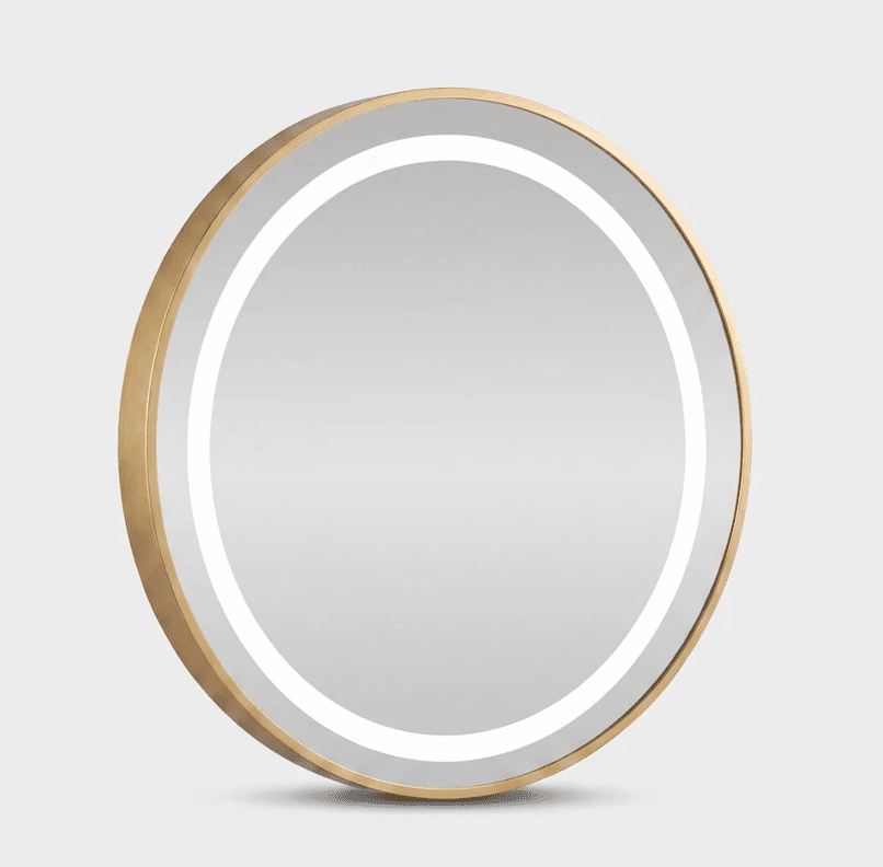 Espejo Circular LED Marco Dorado