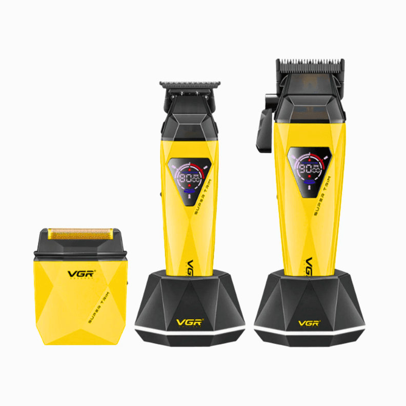 Combo Barber a Profesional Vgr V 877 S3 Diamante 9000rpm Dorado