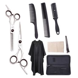 Set Tijeras 6' Peluquero Hogar Con Peines Estuche Y Capa Acero