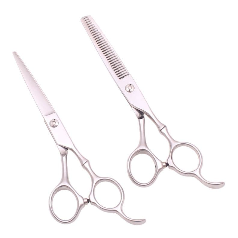 Set de tijeras profesionales 5.5 pulgadas para diestros color plata