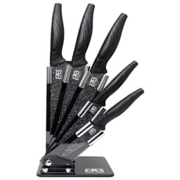 Set de cuchillos 6 piezass incluye soporte Negro Mate