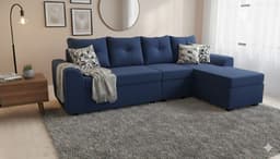 Seccional Modular Bruselas 4.1 Felpa Azul