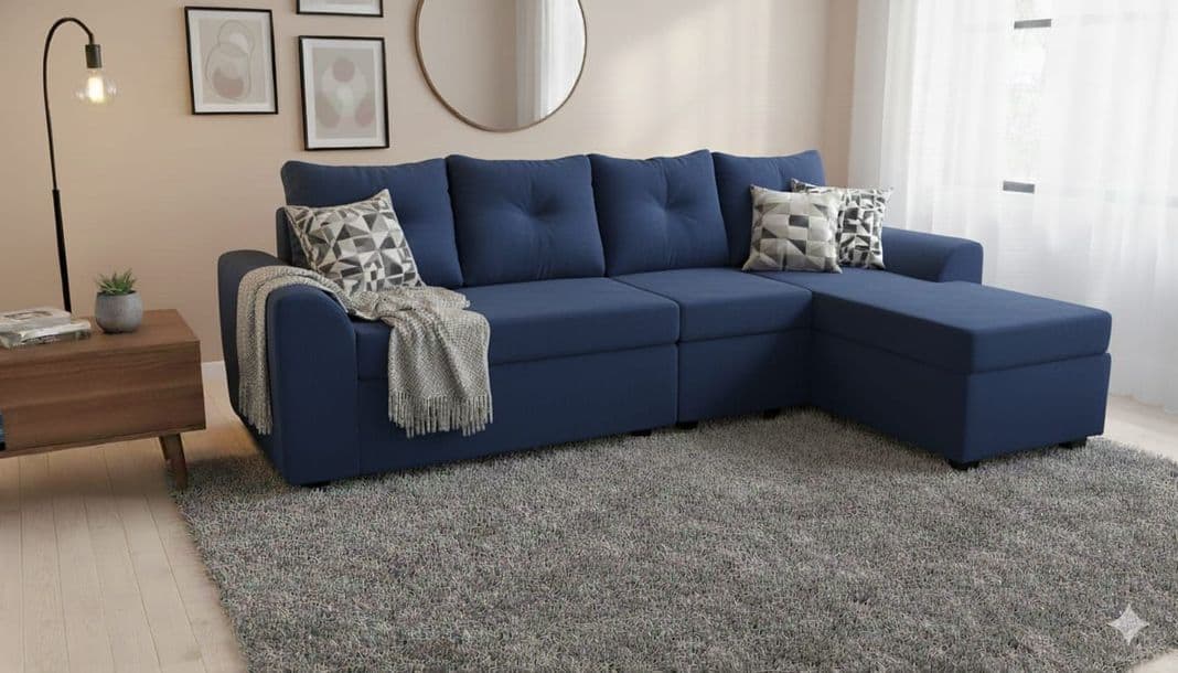 Seccional Modular Bruselas 4.1 Felpa Azul
