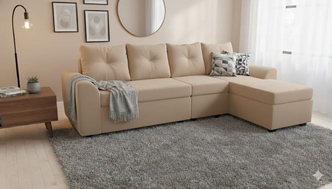 Seccional Modular Bruselas 4.1 Felpa Beige
