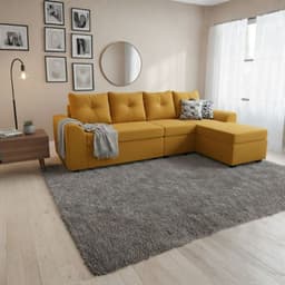 Seccional Modular Bruselas 4.1 Felpa Mostaza