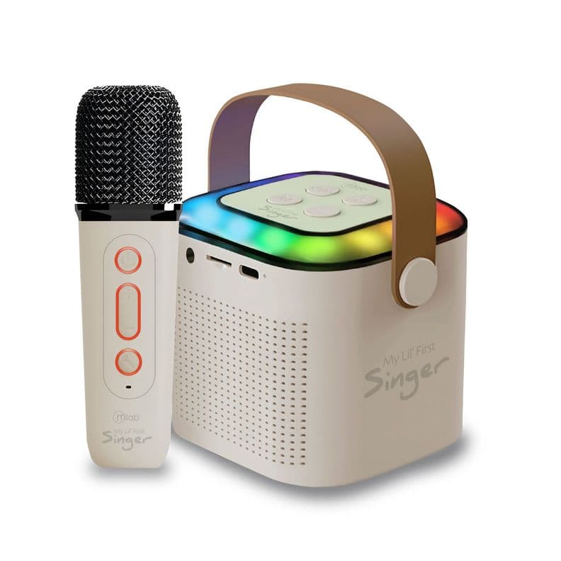 Parlante Karaoke My Lil First Singer + 1 Microfono Inalambrico Mlab - Blanco