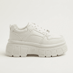 Zapatilla Mujer Plataforma Chunky Suela Alta Blanco Y2K 38