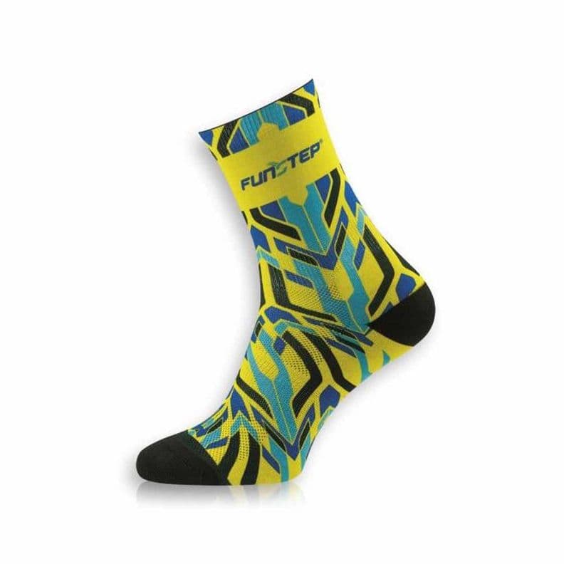 CALCETINES CICLISMO DIVERTIDOS AMARILLO/AZUL MEDIOS XL(4-47)