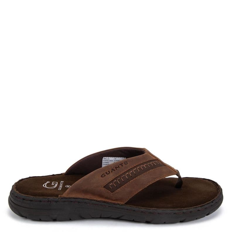 Sandalia abierta de cuero hombre Guante cafe Tulum CL 40 | UK 7.5 | 25.8 CM
