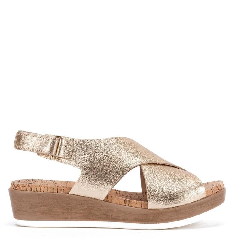 Sandalia de cuero mujer Gacel Dorado Meryl CL 38 | UK 6 | 24.4 CM