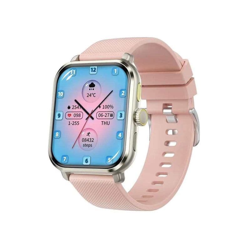 Reloj inteligente M12 1,83 pulgadas llamadas, resistente al agua, rastreador de actividad fisica Rosado