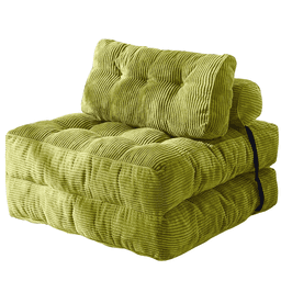 Silla Sofa Cama 187x85cm Puff Plegable Acolchada Hogar Verde