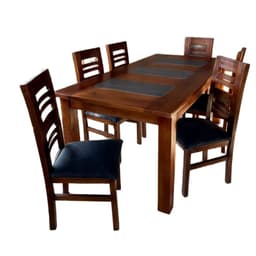 Jgo Comedor Florencia ceramica 6S nogal
