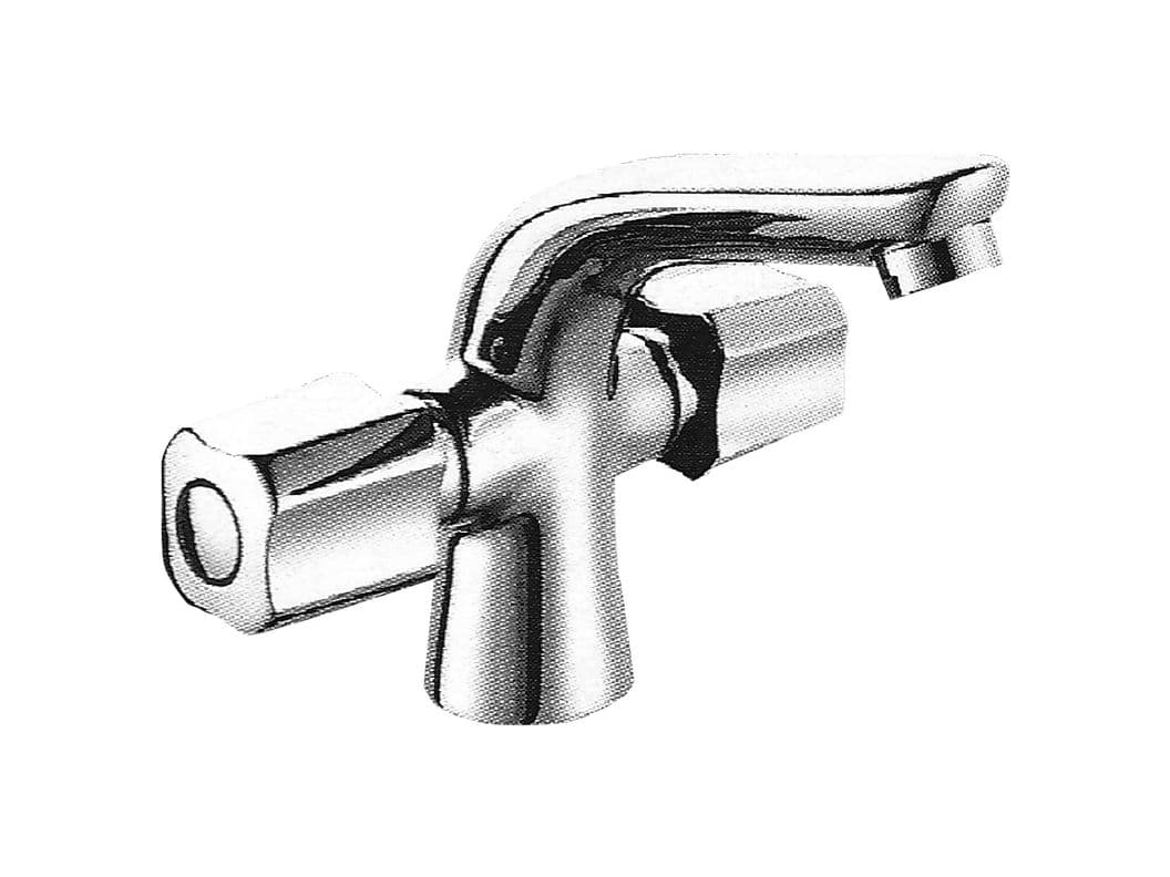 Monoblock Grifo Llave Para Lavatorio Lavamano Modelo Novella Plateado Metalico