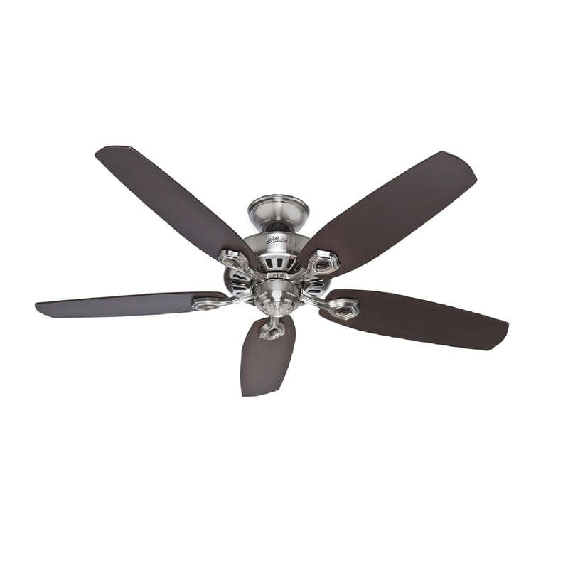 VENTILADOR DE TECHO HUNTER BUILDER ELITE NIQUEL CEPILLADO 52 Almendra