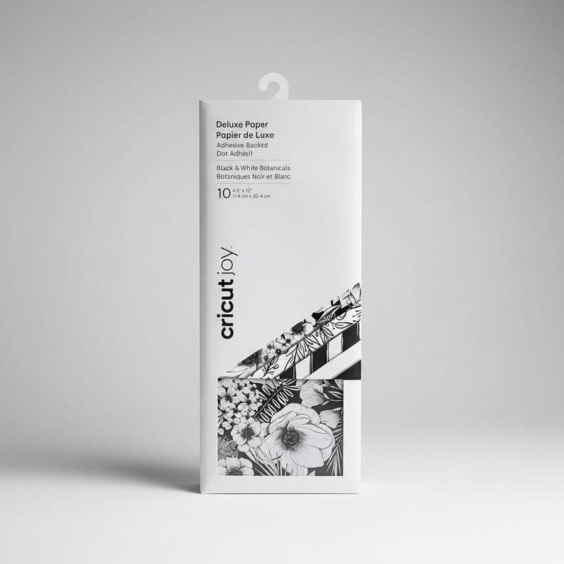 Papel Deluxe Negro y Blanco Botanicals Cricut